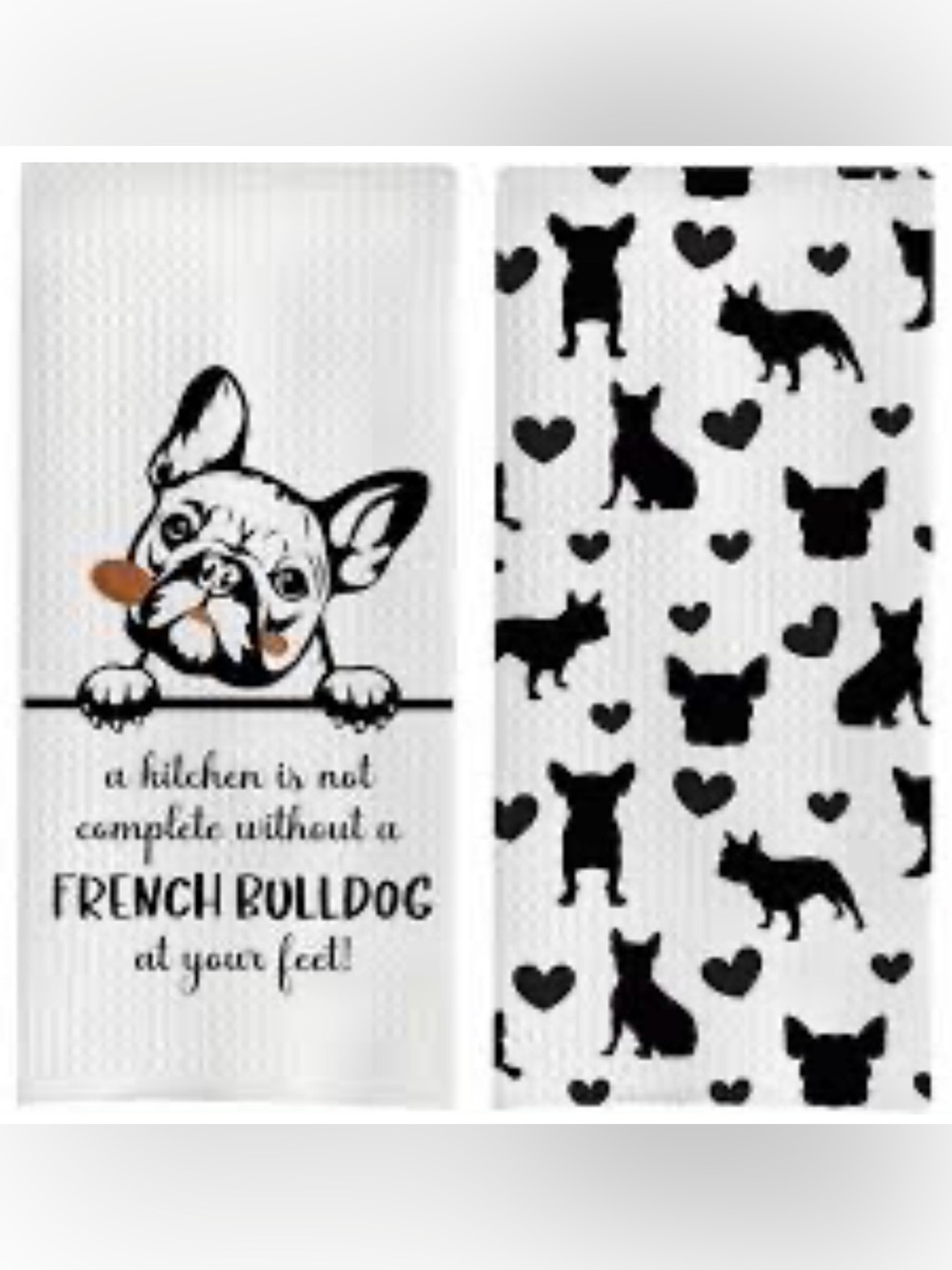 New French Bulldog Kitchen Towels Set
